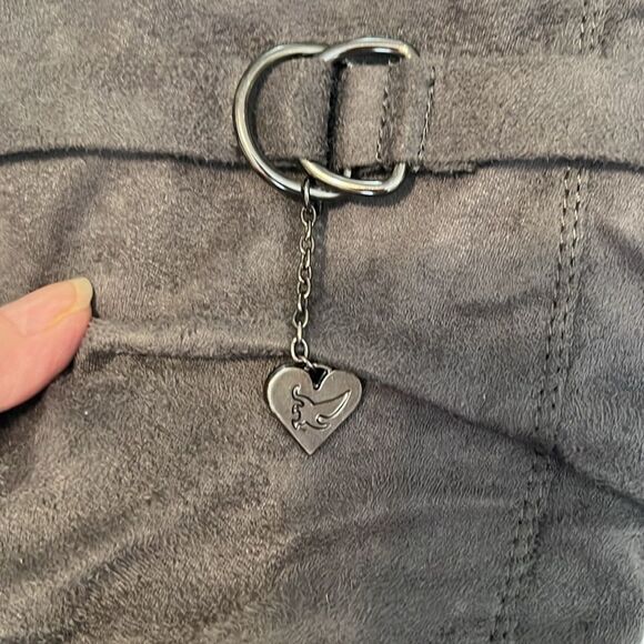 Shiekh sz9 grey comfy faux suede “Savannah” side zip strappy boots EUC No box - Picture 8 of 13